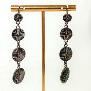 Sterling Silver Spiral Filigree Corbula Sardegna Italy 4-Tier Dangle Earrings